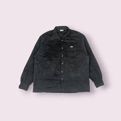 Pre-owned Lacoste Vintage 90's  Button Up Fleece Shirt Flannel Cowboy In Black