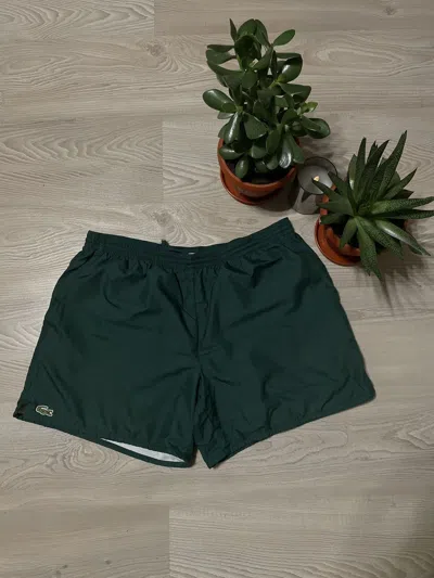 Pre-owned Lacoste Vintage  Swimming Shorts In Dark Green