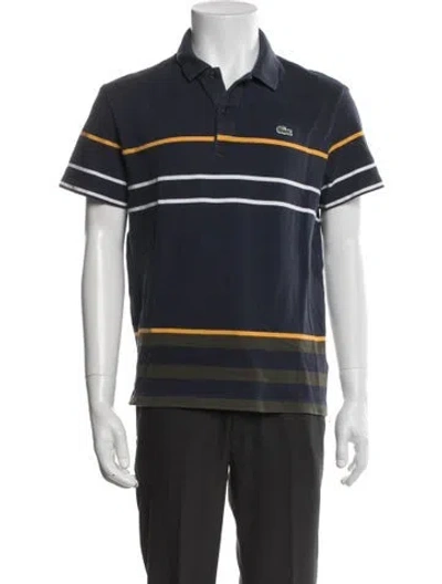 Pre-owned Lacoste Vintage Striped Polo Shirt In Blue