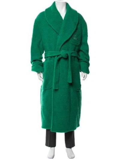 Pre-owned Lacoste Virgin Wool Coat W/ Tags In Green
