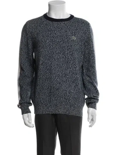 Pre-owned Lacoste Virgin Wool Crew Neck Pullover W/ Tags In Blue