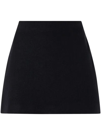 Lacoste Virgin Wool Straight Skirt In Black
