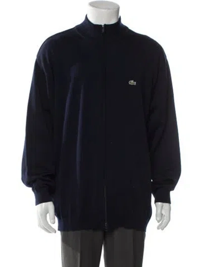 Pre-owned Lacoste Virgin Wool Windbreaker In Blue