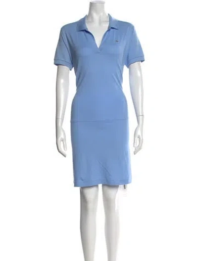 Pre-owned Lacoste V-neck Knee-length Dress In Blue