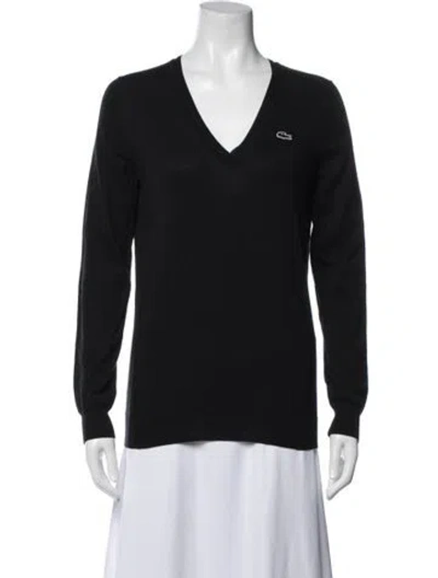 Pre-owned Lacoste V-neck Long Sleeve Top In Multi