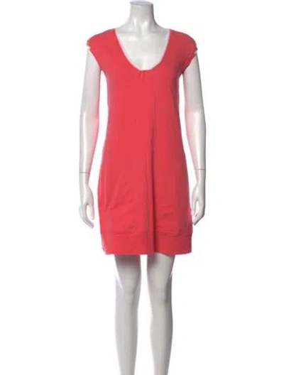 Pre-owned Lacoste V-neck Mini Dress In Pink