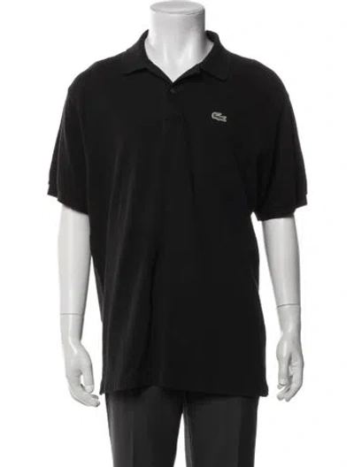 Pre-owned Lacoste V-neck Short Sleeve Polo Shirt In Black