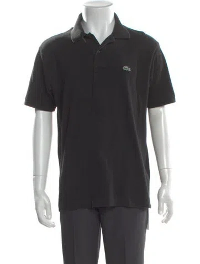 Pre-owned Lacoste V-neck Short Sleeve Polo Shirt In Gray