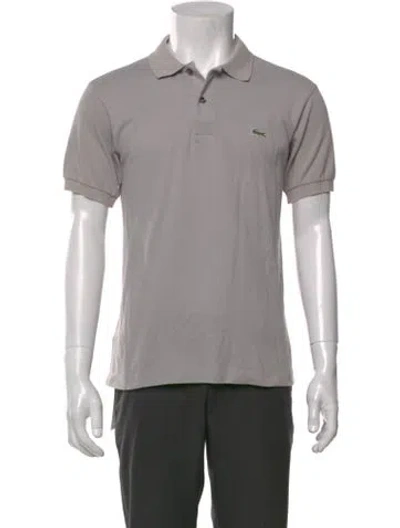 Pre-owned Lacoste V-neck Short Sleeve Polo Shirt In Gray