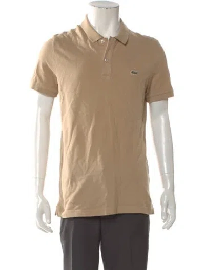 Pre-owned Lacoste V-neck Short Sleeve Polo Shirt In Neutral