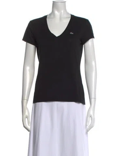 Pre-owned Lacoste V-neck Short Sleeve T-shirt In Black