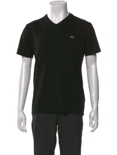 Pre-owned Lacoste V-neck Short Sleeve T-shirt In Black