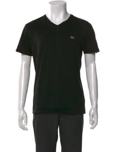 Pre-owned Lacoste V-neck Short Sleeve T-shirt In Black