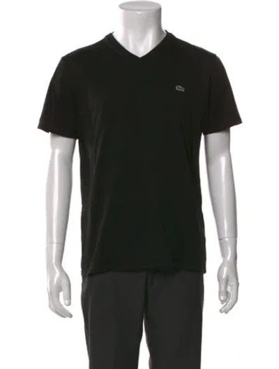 Pre-owned Lacoste V-neck Short Sleeve T-shirt In Black