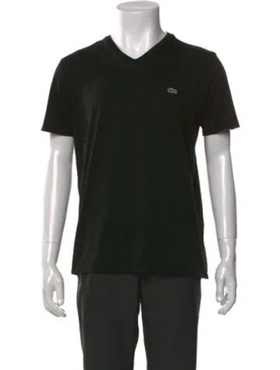 Pre-owned Lacoste V-neck Short Sleeve T-shirt In Black