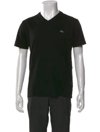 Pre-owned Lacoste V-neck Short Sleeve T-shirt In Black