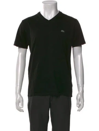 Pre-owned Lacoste V-neck Short Sleeve T-shirt In Black