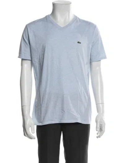 Pre-owned Lacoste V-neck Short Sleeve T-shirt In Blue