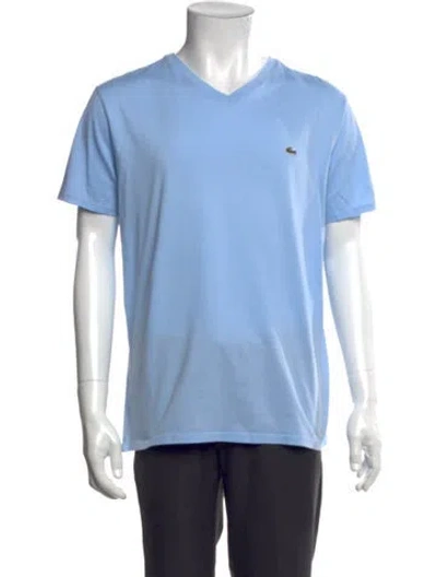 Pre-owned Lacoste V-neck Short Sleeve T-shirt In Blue
