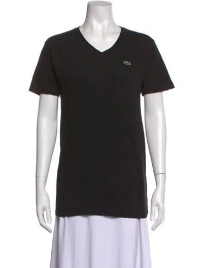 Pre-owned Lacoste V-neck Short Sleeve T-shirt In Blue