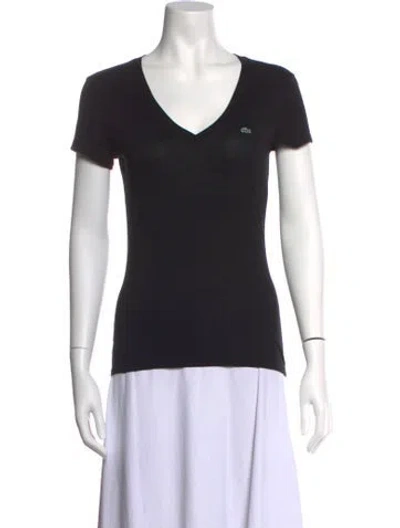Pre-owned Lacoste V-neck Short Sleeve T-shirt In Blue