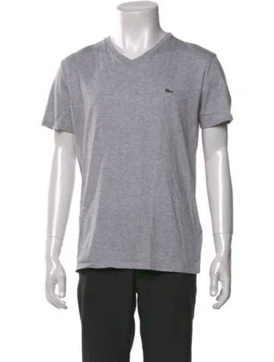 Pre-owned Lacoste V-neck Short Sleeve T-shirt In Gray