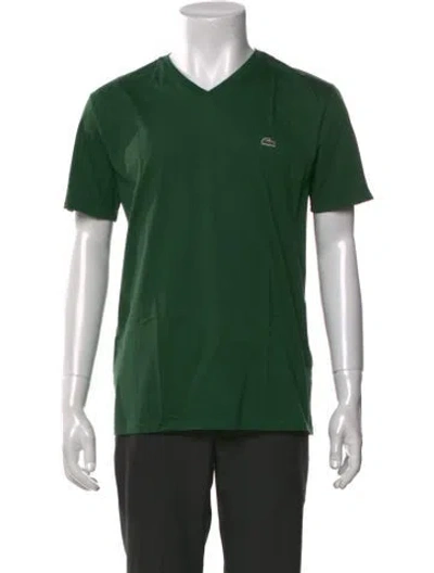 Pre-owned Lacoste V-neck Short Sleeve T-shirt In Green