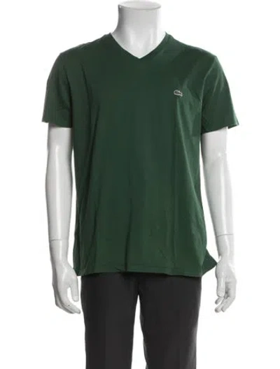 Pre-owned Lacoste V-neck Short Sleeve T-shirt In Green