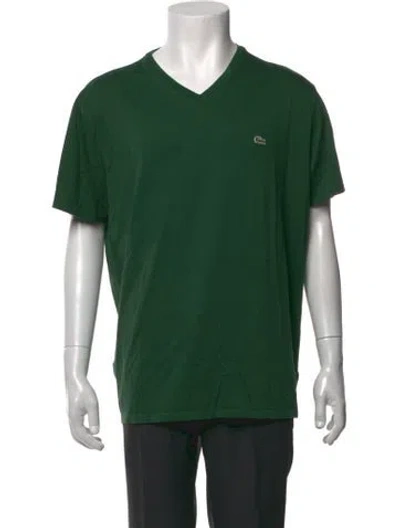 Pre-owned Lacoste V-neck Short Sleeve T-shirt In Green