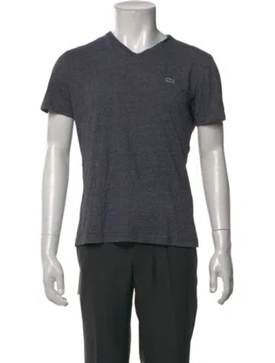 Pre-owned Lacoste V-neck Short Sleeve T-shirt In Grey