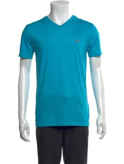 Pre-owned Lacoste V-neck Short Sleeve T-shirt W/ Tags In Blue