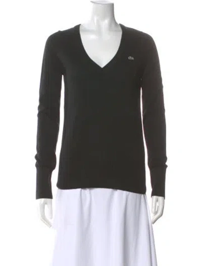 Pre-owned Lacoste V-neck Sweater In Black