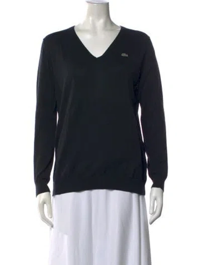 Pre-owned Lacoste V-neck Sweater In Black