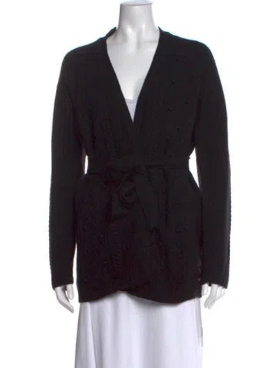 Pre-owned Lacoste V-neck Sweater In Black