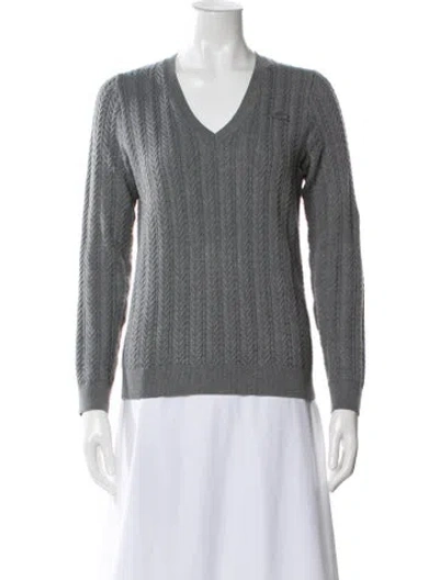 Pre-owned Lacoste V-neck Sweater In Blue