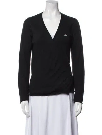 Pre-owned Lacoste V-neck Sweater In Blue