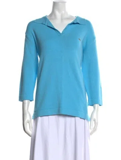 Pre-owned Lacoste V-neck Sweater In Blue