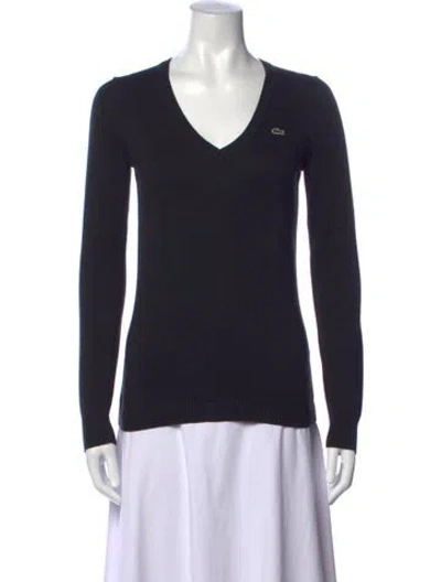 Pre-owned Lacoste V-neck Sweater In Blue