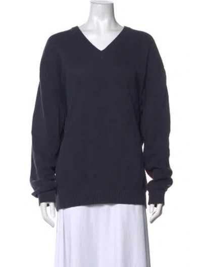 Pre-owned Lacoste V-neck Sweater In Blue