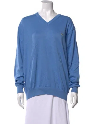 Pre-owned Lacoste V-neck Sweater In Blue