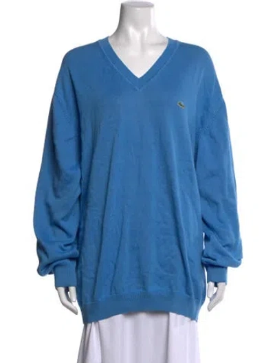 Pre-owned Lacoste V-neck Sweater In Blue