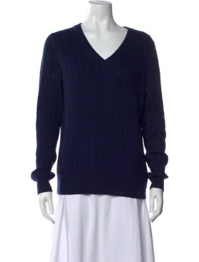Pre-owned Lacoste V-neck Sweater In Blue