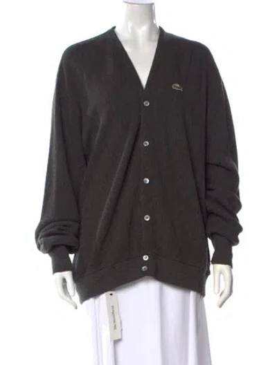 Pre-owned Lacoste V-neck Sweater In Gray