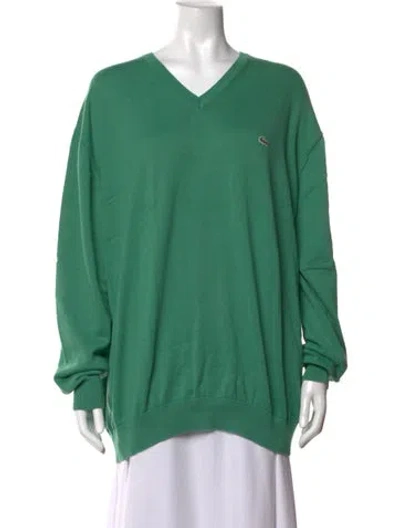 Pre-owned Lacoste V-neck Sweater In Green