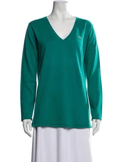 Pre-owned Lacoste V-neck Sweater In Green
