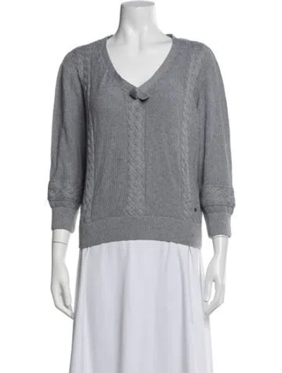 Pre-owned Lacoste V-neck Sweater In Grey