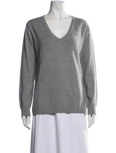 Pre-owned Lacoste V-neck Sweater In Grey
