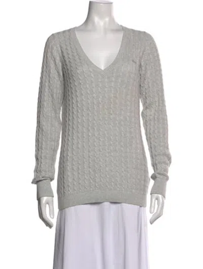 Pre-owned Lacoste V-neck Sweater In Grey