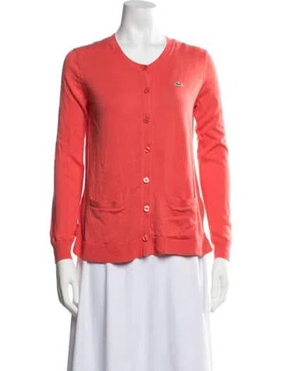Pre-owned Lacoste V-neck Sweater In Orange