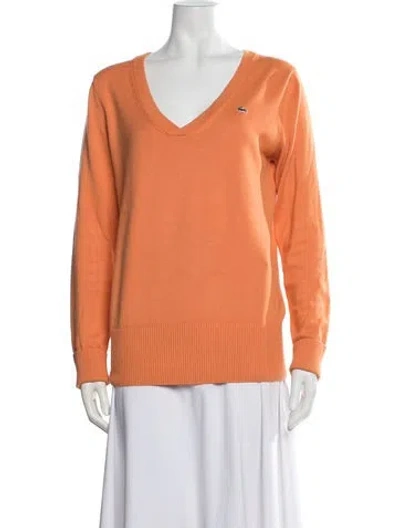 Pre-owned Lacoste V-neck Sweater In Orange
